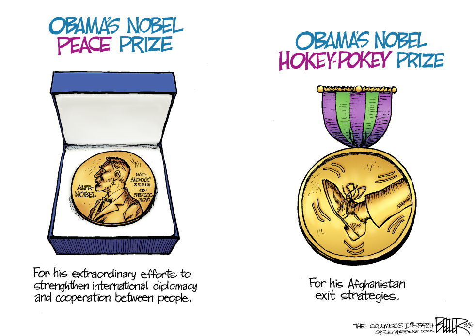  OBAMA PRIZES by Nate Beeler