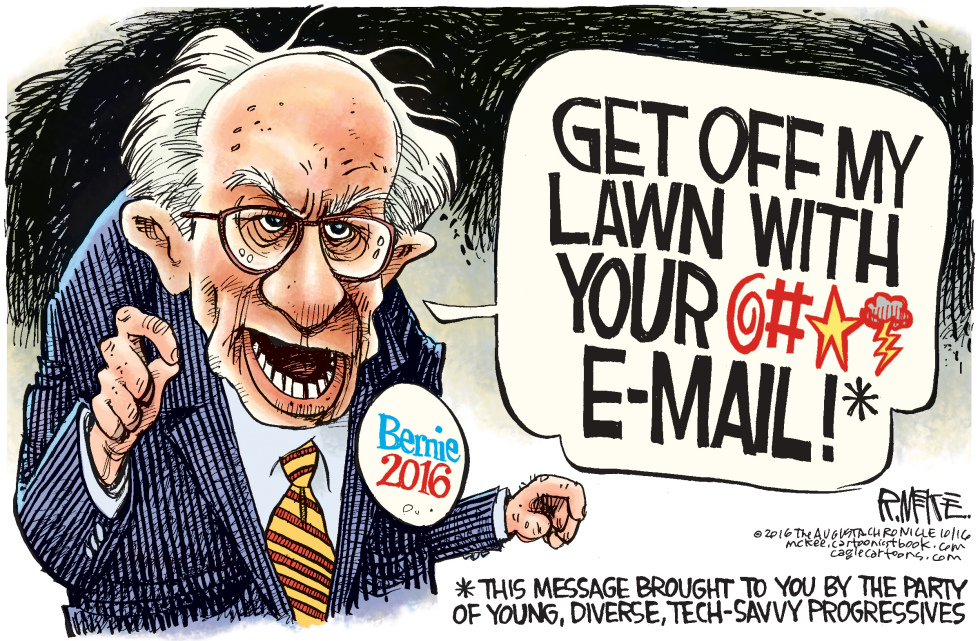  BERNIE SANDERS EMAIL by Rick McKee