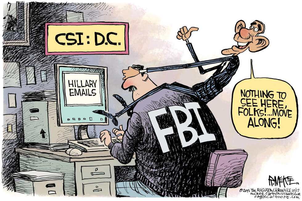  OBAMA AND FBI by Rick McKee