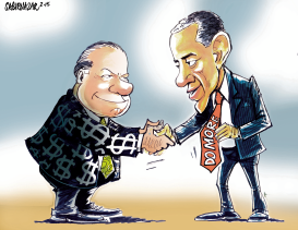 PAKISTAN PM MEETS OBAMA by Sabir Nazar