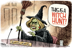 HILLARY WITCH HUNT by Rick McKee