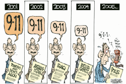 BUSH DIALS 911 by John Cole