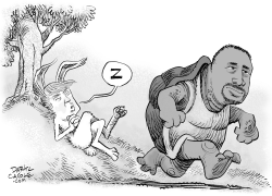 BEN CARSON ADELANTA A DONALD TRUMP by Daryl Cagle