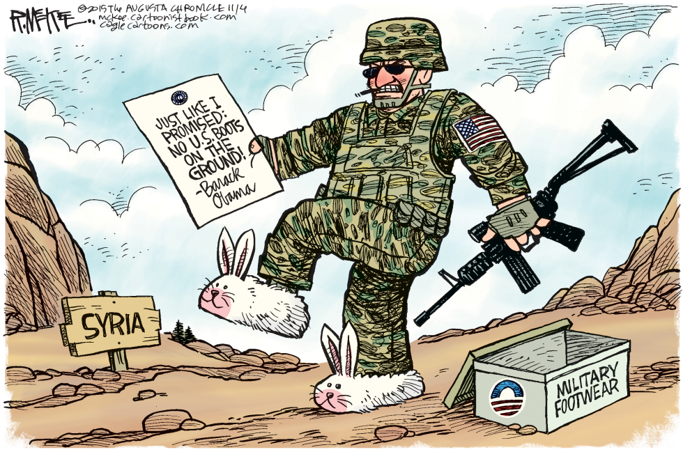  NO BOOTS IN SYRIA by Rick McKee