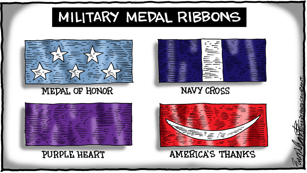  VETERANS DAY MILITARY MEDAL RIBBONS by Bob Englehart