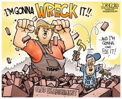 WRECK-IT DONALD AND FIX-IT JEB by John Cole