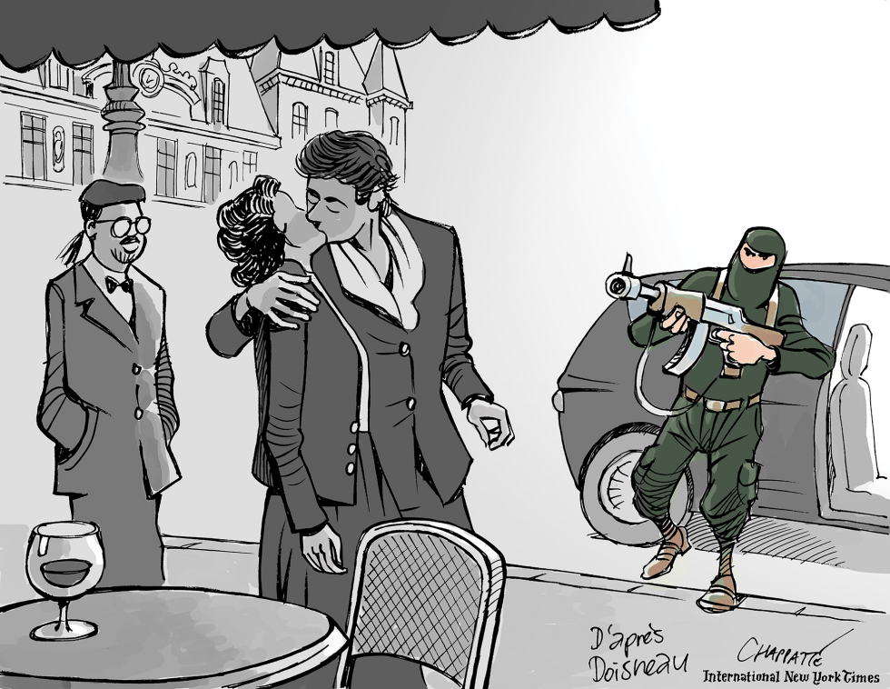  PARIS ATTACKS D'APRèS DOISNEAU by Patrick Chappatte