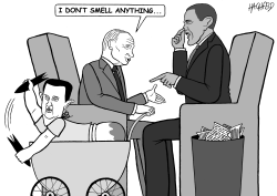 ASSAD, PUTIN, OBAMA by Rainer Hachfeld