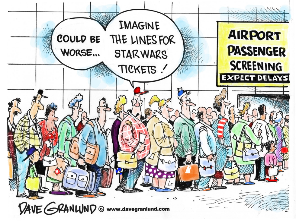  AIRPORT SCREENING LINES by Dave Granlund