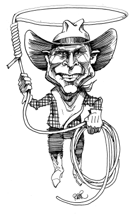 BUSH AS COWBOY WITH ROPE by Riber Hansson