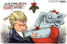 TRUMP MISTLETOE by Rick McKee