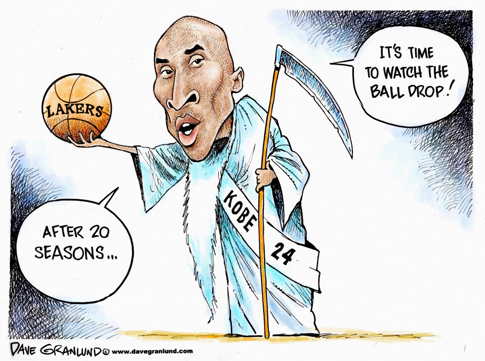  KOBE BRYANT RETIRING by Dave Granlund