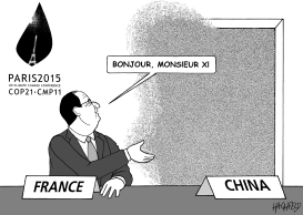 XI JINPING IN PARIS by Rainer Hachfeld