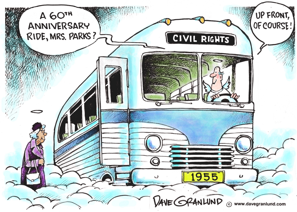  ROSA PARKS BUS SEAT 60TH by Dave Granlund