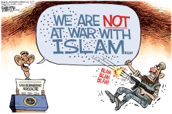 OBAMA ISLAM WAR by Rick McKee