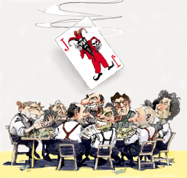 G8 SUMMIT PLAYING CARD BIN LADEN AS JOKER  by Riber Hansson