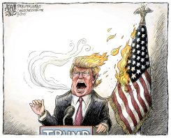 TRUMP INFLAMES by Adam Zyglis