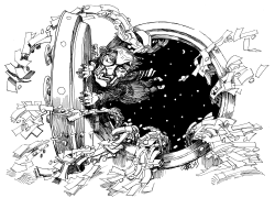 GREENSPAN FALLING INTO A BLACK HOLE by Riber Hansson