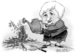 JANET YELLEN ELEVA LAS TASAS DE INTERES by Daryl Cagle