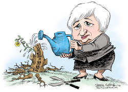 JANET YELLEN ELEVA LAS TASAS DE INTERES  by Daryl Cagle