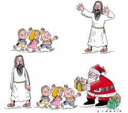 JESUS AND SANTA CLAUS by Osmani Simanca