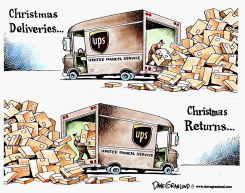 CHRISTMAS GIFT RETURNS by Dave Granlund