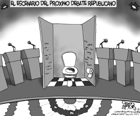 PODIO URINAL DE TRUMP by Pat Bagley