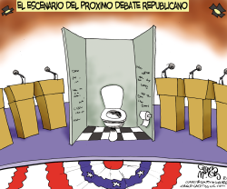 PODIO URINAL DE TRUMP  by Pat Bagley