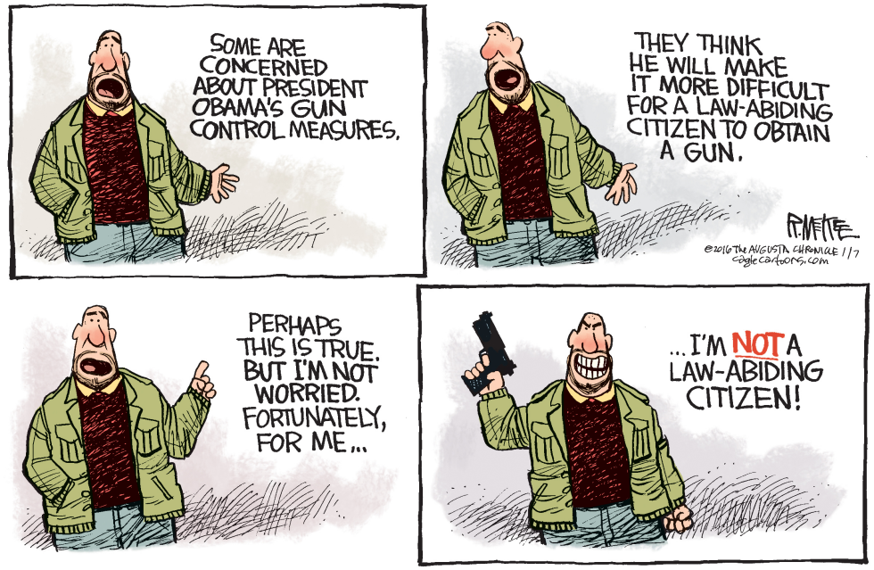  OBAMA GUN CONTROL by Rick McKee