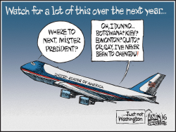 OBAMA, AIR FORCE ONE by Aislin