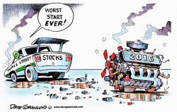 WALL ST WORST START by Dave Granlund