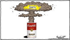 GMOS IN CAMPBELL'S SOUP by Bob Englehart