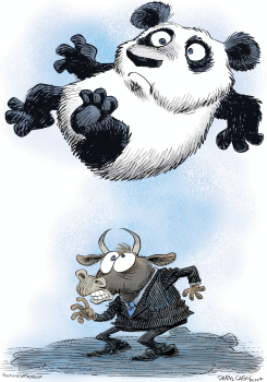 CHINA Y LA CAIDA DE WALL STREET  by Daryl Cagle