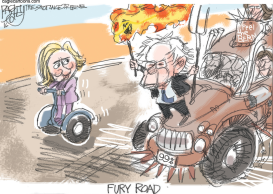 BERNIE FURY ROAD by Pat Bagley