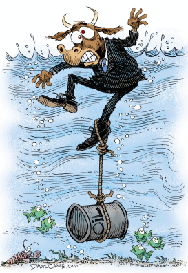 OIL PRICES SINK WALL STREET  by Daryl Cagle