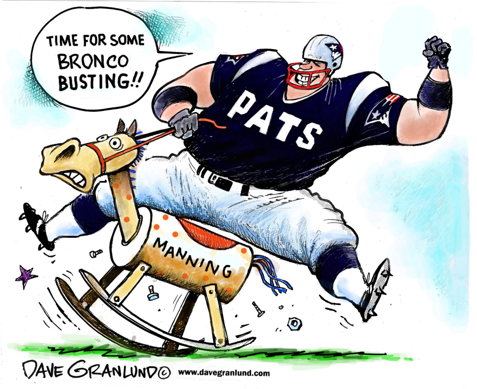  PATRIOTS VS BRONCOS JAN 24 2016 by Dave Granlund