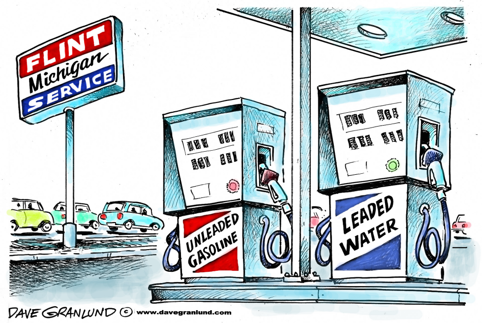  FLINT MICHIGAN LEAD IN WATER by Dave Granlund