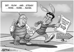 MCCONNELL AND RYAN IN THREE-LEGGED RACE by RJ Matson