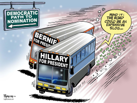 HILLARY AND BERNIE SANDERS by Paresh Nath