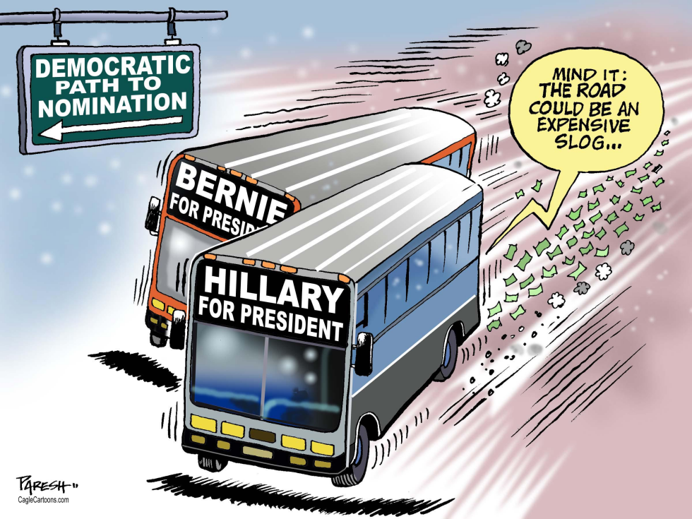  HILLARY AND BERNIE SANDERS by Paresh Nath