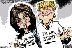 MISERY LOVES - TRUMP AND PALIN by Milt Priggee