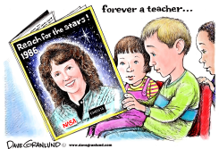 CHRISTA MCAULIFFE TRIBUTE 30TH by Dave Granlund