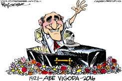 ABE VIGODA-RIP by Milt Priggee