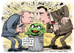 TRUMP CRUZ AND OSCAR THE GROUCH by Daryl Cagle