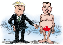 TRUMP AND CRUZ MAPLE LEAF by Daryl Cagle