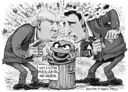 TRUMP, CRUZ Y OSCAR EL GRUñON by Daryl Cagle