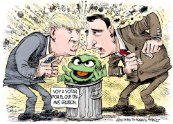 TRUMP, CRUZ Y OSCAR EL GRUñON  by Daryl Cagle