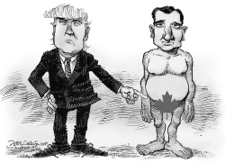 TRUMP Y LA HOJA DE MAPLE DE CRUZ by Daryl Cagle