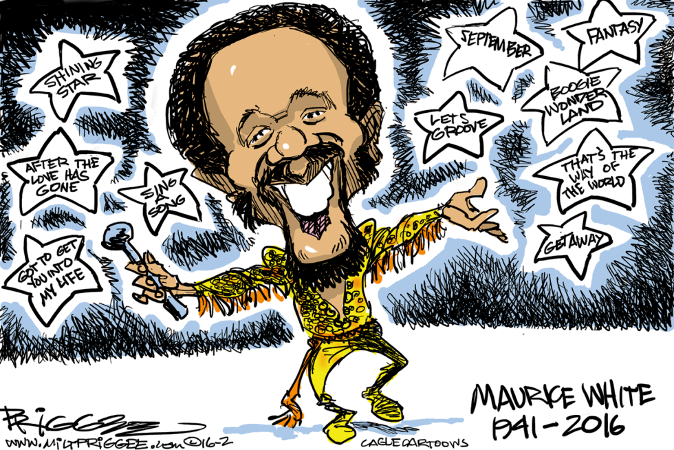  MAURICE WHITE -RIP by Milt Priggee