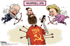 BERNIE HILLARY VALENTINES by Rick McKee